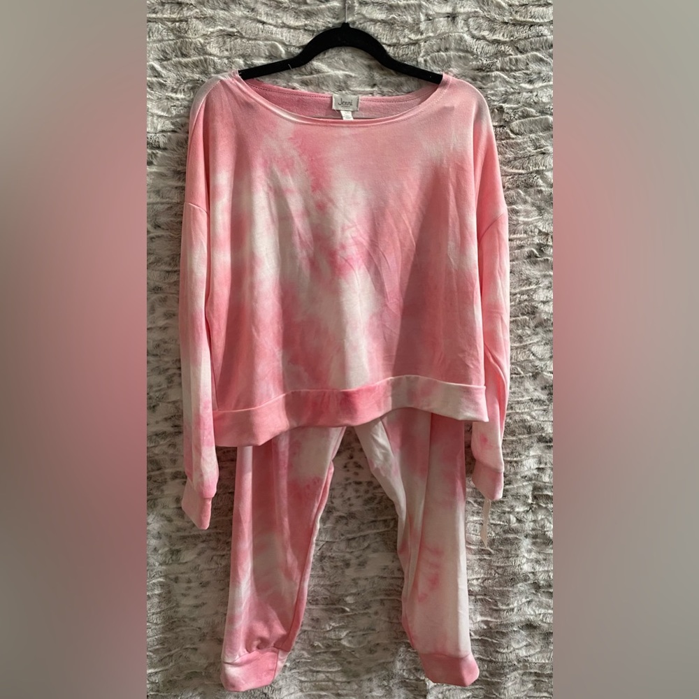 JENNI WOMENS TIE-DYED LOUNGEWEAR SET